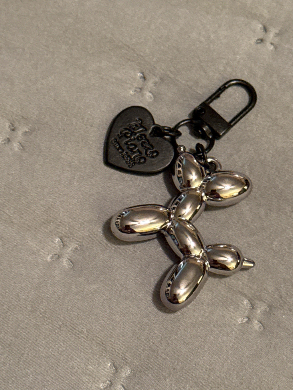 Silver Dog bag charm