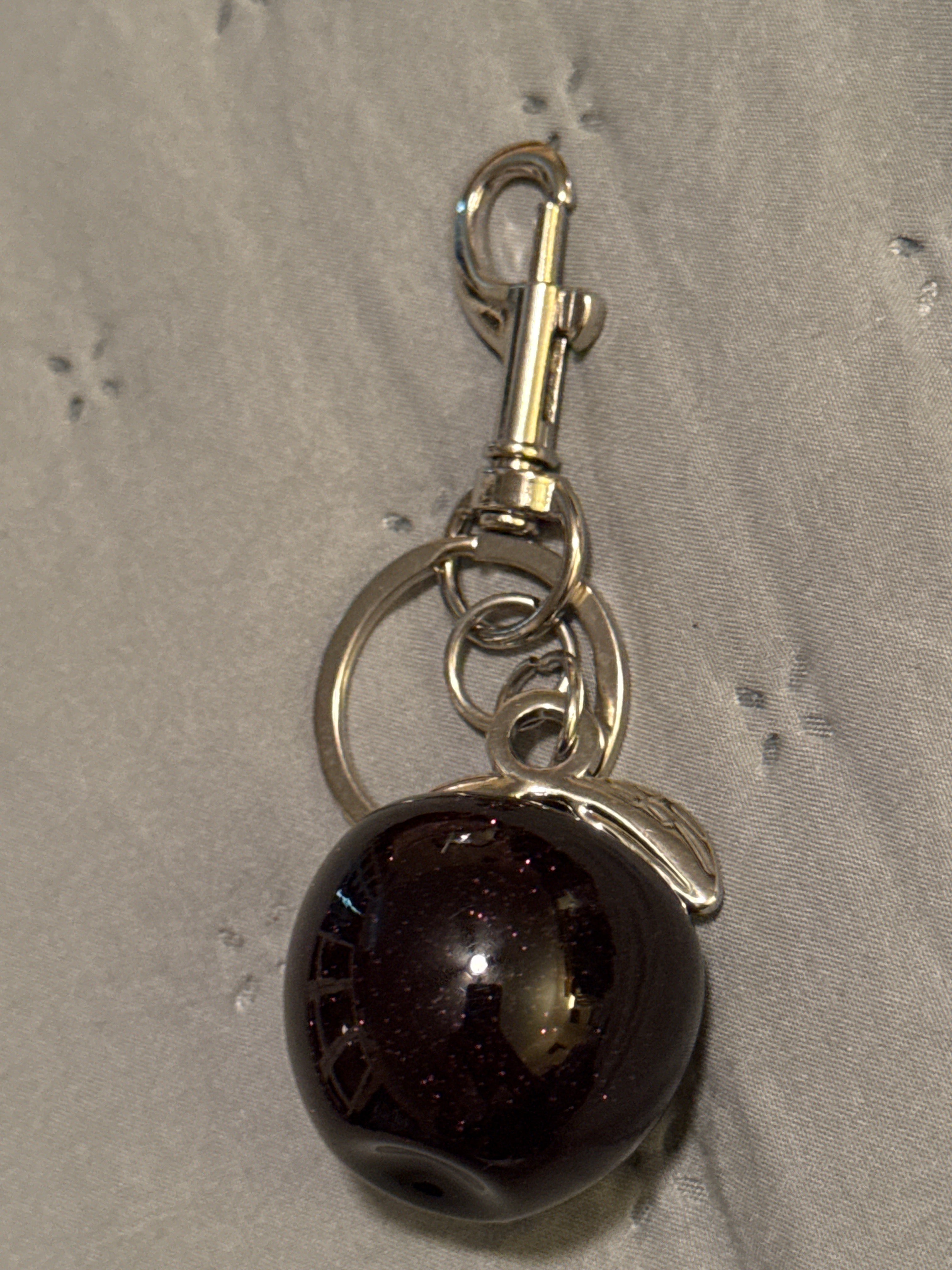 Blk Apple bag charm