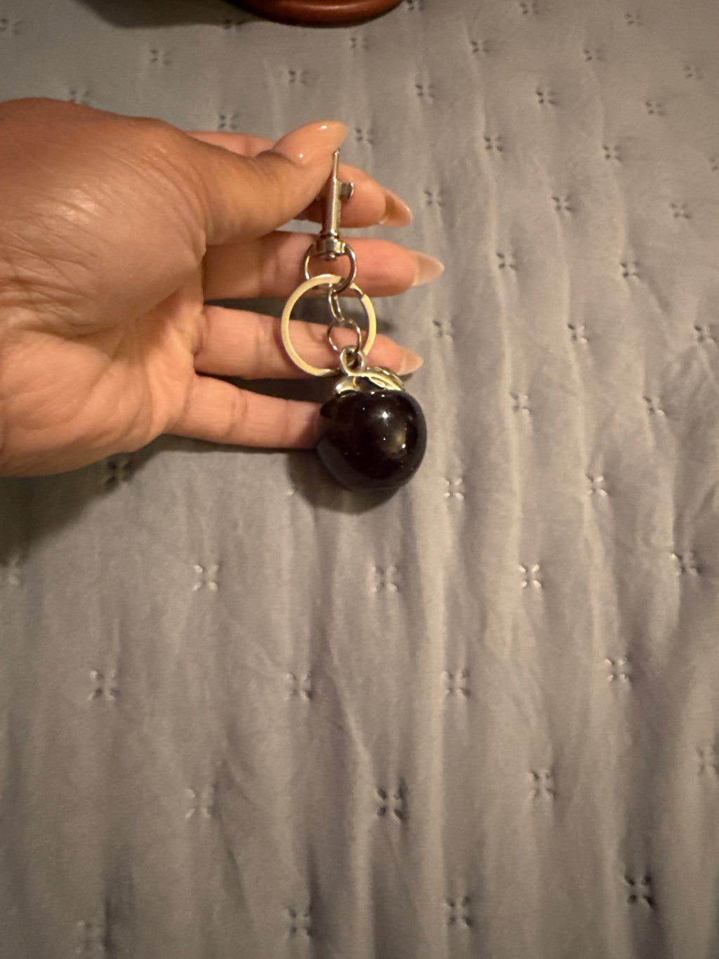 Blk Apple bag charm