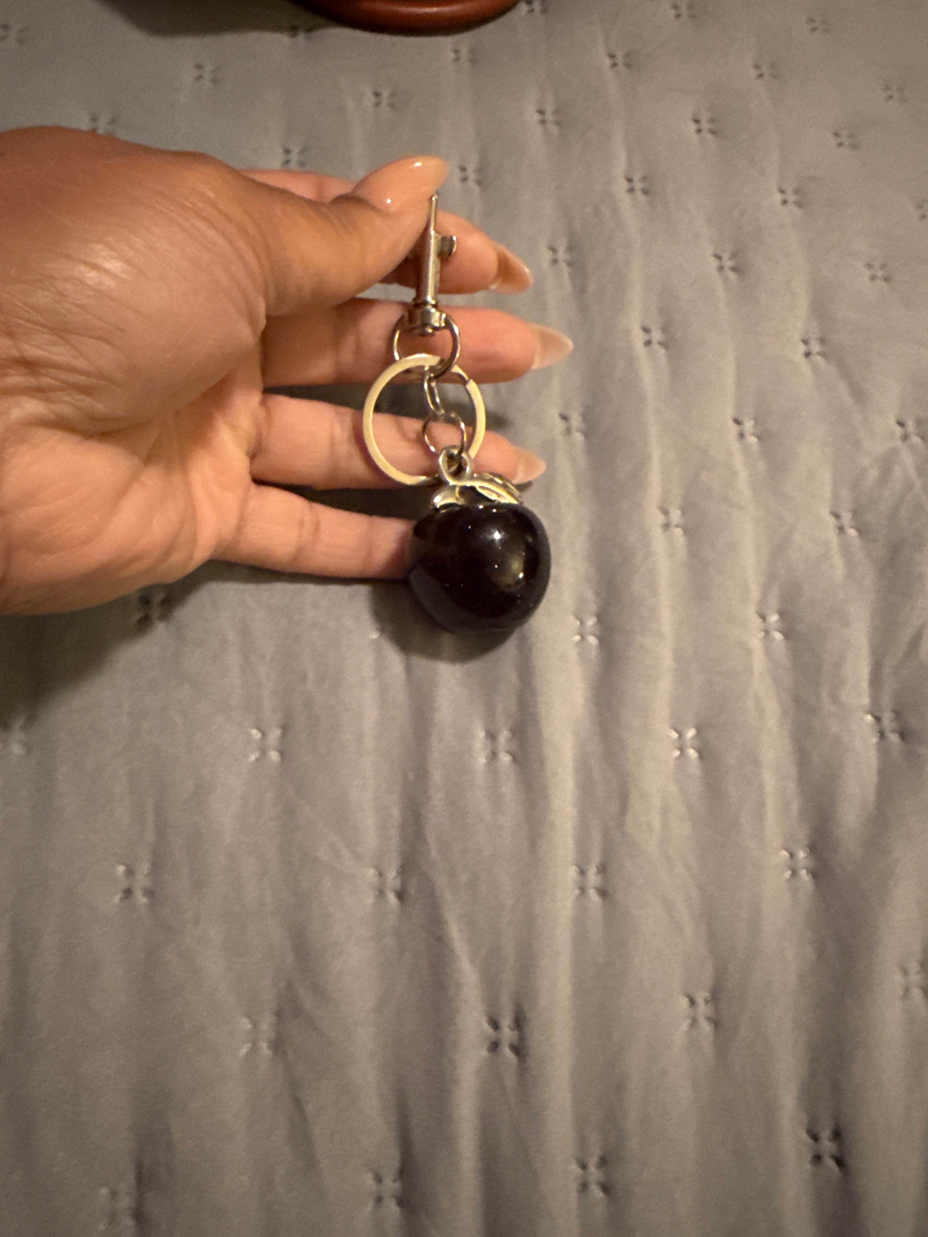 Blk Apple bag charm